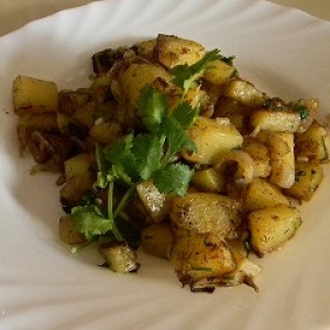 Жареная картошка с луком фото