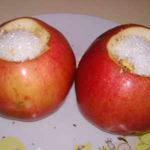 Яблоки запеченные с творогом в духовке рецепт с сахаром