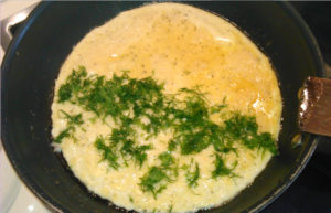 Как сделать омлет из яиц с укропом по французски