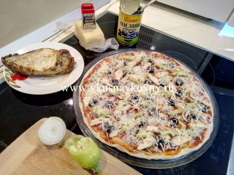 Пицца домашняя рецепт приготовления с курицей