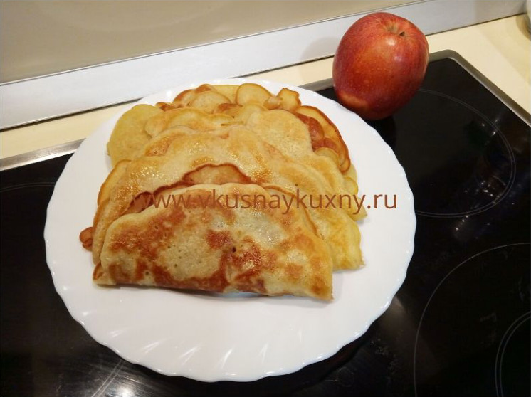 Блины с припеком рецепты с яблоками на сковороде