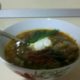 Суп с баклажанами и варенное мясо